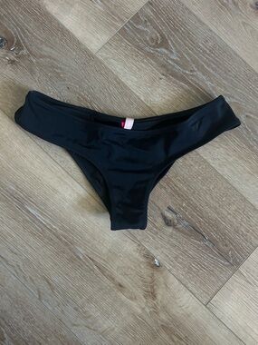Victoria's Secret Black Bikini Bottom with Pink Tag Accent